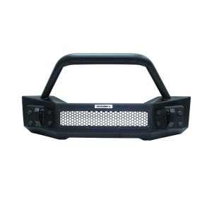 Jeep Wrangler Bumper - Front - Go Rhino - Rockline Front Stubby with Overrider - Textured Black - `07-`20